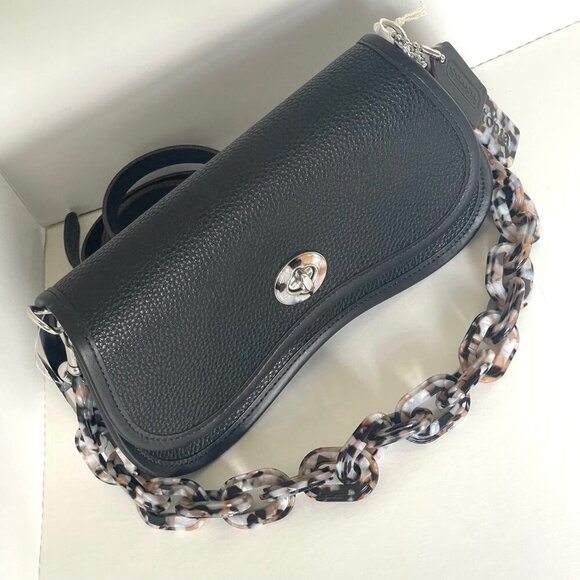 Coach Wavy Dinky CK113 Black Coachtopia Leather Shoulder Crossbody Bag - Picture 3 of 14